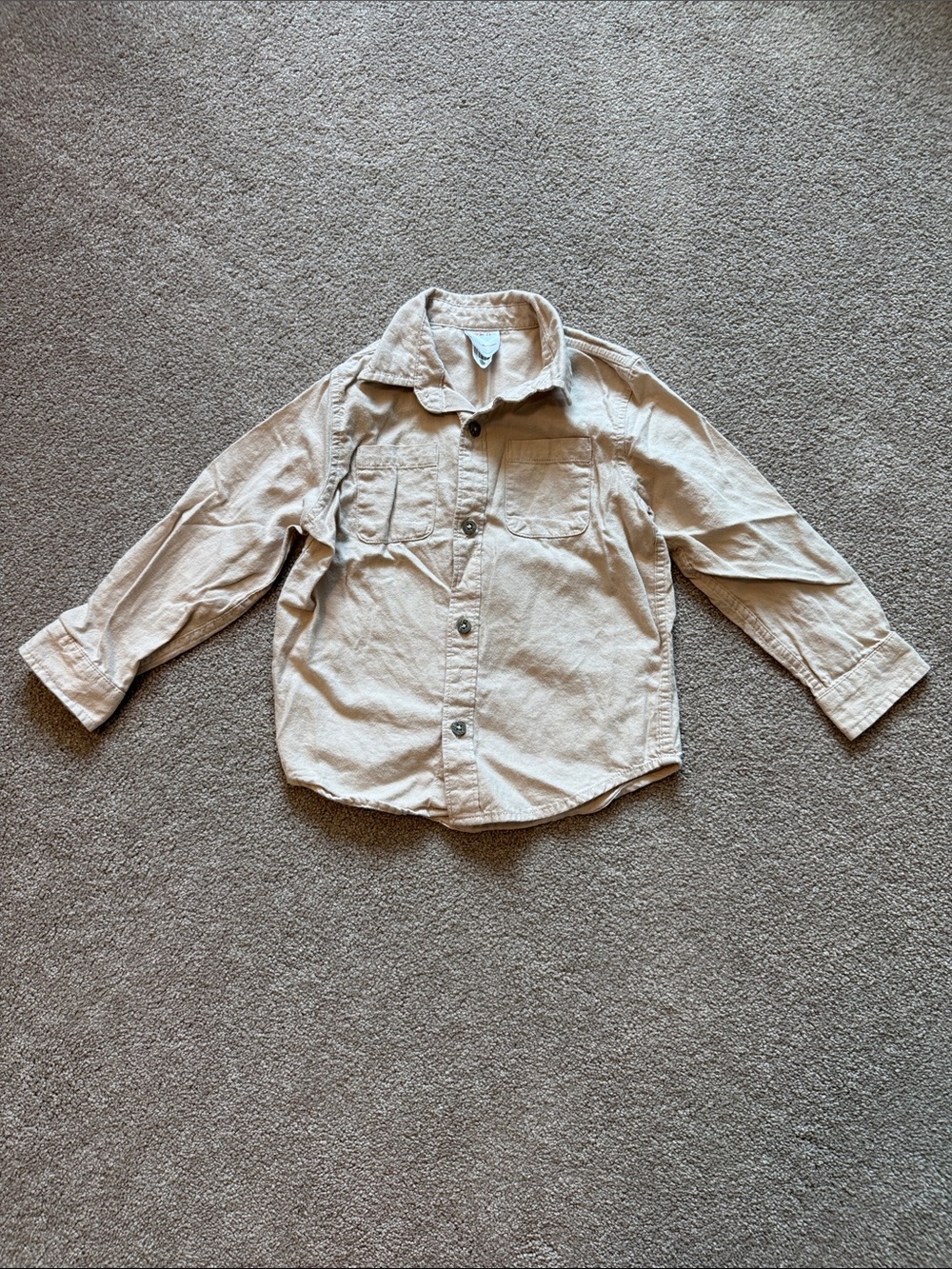 Hanna Andersson Light Beige Button-Up Shirt